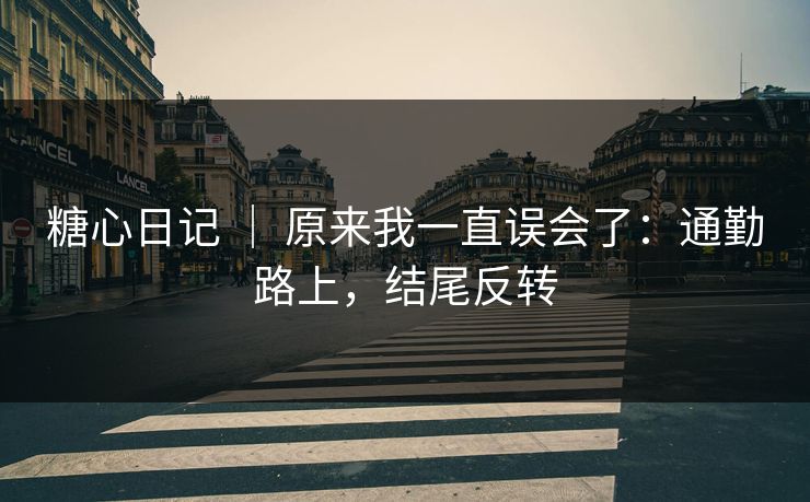 糖心日记 ｜ 原来我一直误会了：通勤路上，结尾反转